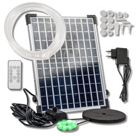 Fontanna solarna LED do oczka z panelem 500 l/h DC71 pilot, zasilacz