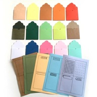 Zestaw wklejki do lapook koperty kolorowe scrapki dodatki scrapbooking