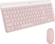 Klávesnica + myš Logitech MK470 Slim Combo ružová, francúzsky čip AZERTY