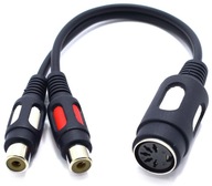 PRZEJŚCIÓWKA ADAPTER GNIAZDO DIN 5 PIN NA 2X GNIAZDO RCA VITALCO