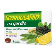 Výživový doplnok Polpharma Scorbolamid na hrdlo x 8 vitamín C pastilky