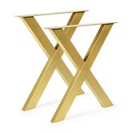 2 x kovová noha k stolu X zlatá