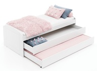 Łóżko wysuwane podwójne LORI 90x200 białe z szufladą