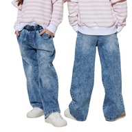 Niebieskie spodnie jeans na gumce dla dziewczynki All For Kids 104/110