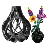 Unikátna váza flakón VUKAN na sušené kvety a kvety LEGO ICONS 3D farby