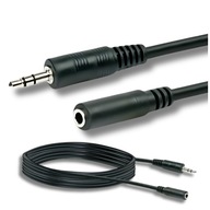 Kabel AUX Mini Jack 3.5mm 1,5m Przedłużacz Przedłużka Czarny Przewód Audio