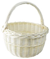 BÍLÝ PROUTĚNÝ KOŠÍK NA NÁKUPY PIKNIK velikost M