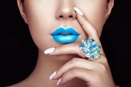 Sklenený obraz 120x80 Blue Lips