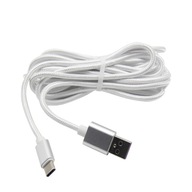 Nabíjací kábel USB typ C PS5 3m Opletenie strieborný