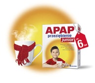 Apap Przeziębienie Junior 6saszetek grypa katar przeciwbólowe