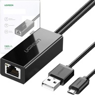 Ugreen zewnętrzna karta sieciowa micro USB 100Mbps do Chromecast 1m czarny