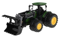 Zelený traktor s Turom pre deti 3+ Model 1:24 + Pohyblivé prvky + 8 Kolesá