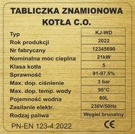 Tabliczka znamionowa 5 na piec kocioł grzewczy CO grawerowana 10x10 Gratis