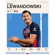 Plagát 50x40 s futbalistom futbal fifa Robert LEWANDOWSKI FC Barcelona