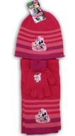 Komplet dziecięcy zimowy czapka szalik rękawiczki Myszka Minnie różowy