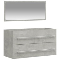vidaXL Kúpeľňová skrinka so zrkadlom, sivá betónová
