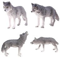 Animal Figurines Toy Wolf Model Figures Grey Wolf