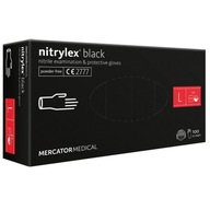 Rękawiczki nitrylowe czarne L Mercator Nitrylex Black 100szt.