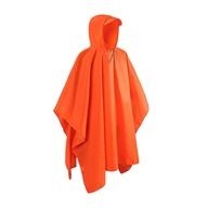 Pončo do dažďa s kapucňou, ľahké, opakovane použiteľné s vreckom vodotesné oranžové