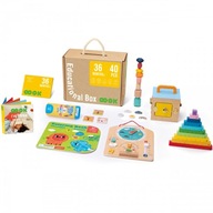 Edukacyjne Pudełko Montessori Układanka Liczydło Tablica Pogody 6w1 3+