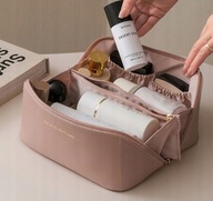 Veľká kožená cestovná kozmetická taška pre ženy