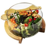 salátástál, átm. 24 cm, TERRESTRIAL, állvánnyal, BAMBUSZ