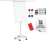 Flipchart 70x100 mobilny magnetyczny suchościeralny biała tablica 68x105 cm