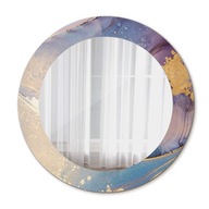 Moderné okrúhle zrkadlo v Ozdobnom sklenenom ráme - Mramorový kameň 60