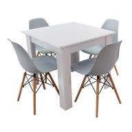 Zestaw stół Modern 80x80 4 krzesła Milano szare