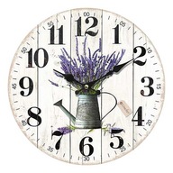Nástenné drevené hodiny Lavender, 34 cm