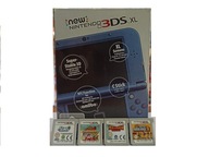 NEW NINTENDO 3DS XL NIEBIESKA IPS + ŁAD + PUDEŁKO + 4 GRY ( W TYM MARIO )