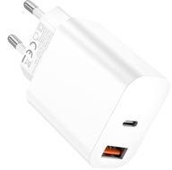 SZYBKA ŁADOWARKA ADAPTER WTYCZKA SIECIOWA 20W Z GNIAZDEM USB-A USB-C QC 3.0