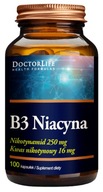 Doctor Life B3 Niacín 100kaps Kyselina nikotínová 16mg Cholesterol Energia