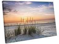 Obraz na plátne pláž more západ slnka duny 120x80
