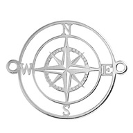 Kompas,veterná ružica v kruhu, striebro 925