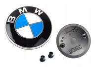 BMW EMBLEMAT ZNACZEK LOGO NA MASKĘ KLAPĘ 82mm E46 E90 E60 X3 X5 + TULEJKI