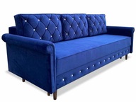 Wygodna Sofa Trzyosobowa 228 CM Rozkładana Z Pojemnikiem Elegancka Porto