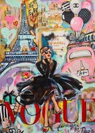 Plagát 70x50 pop art umenie grafiti paríž chanel vogue veža eiffla koláž