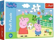 Puzzle 60 elementów. Świnka Peppa. Zabawy w gronie przyjaciół