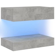 Nočný stolík, sivý betón, 60x35 cm, drevotrieska