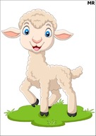 Duży TATUAŻ Tymczasowy OWCA owieczka zwierzęta farma zmywalny dla dzieci
