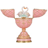 Hudobné vajíčko Faberge, Šperkovnica s dvoma labuťami 17 cm