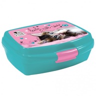 PUDEŁKO ŚNIADANIOWE dla dzieci NIEBIESKIE lunchbox z kotkiem 330 ml DERFORM