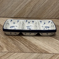 Miska rozdelená na tri na sushi omáčku Púpava 2550 Keramika Bolesławiec