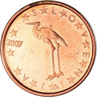 Słowenia, Euro Cent, 2007, Vantaa, AU(55-58), Mied