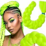 Syntetické vlasy vrkôčiky pripevnené Vrkôčiky neon green 100G