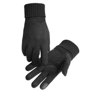 Zimné teplé rukavice s plnými prstami Pohodlné vetruvzdorné čierne