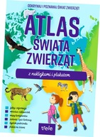 Atlas świata zwierząt z naklejkami i plakatem. Atlasy z naklejkami