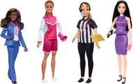 BARBIE ZESTAW 4 LALEK Z PROFESJAMI POWIĄZANYMI ZE SPORTEM + 9 akc HKT80