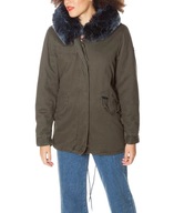 Kurtka SUPERDRY damska parka zimowa futerko r. 42